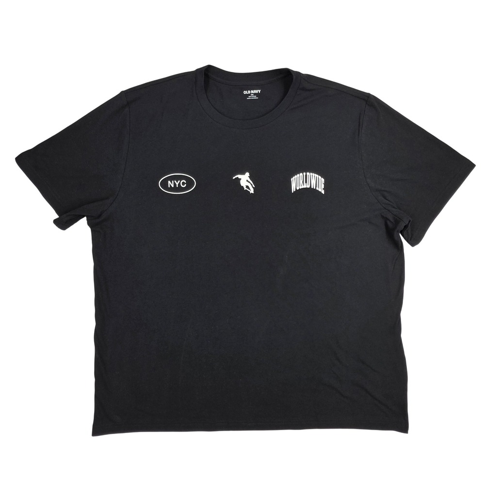 Old Navy Mens XXL Black Soft Washed Skateboard Graphic Tee NYC Street Sessions